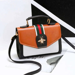 Women Contrast Handbag Female Classic Crossbody Bag Flap Bag Leather Shoulder Me