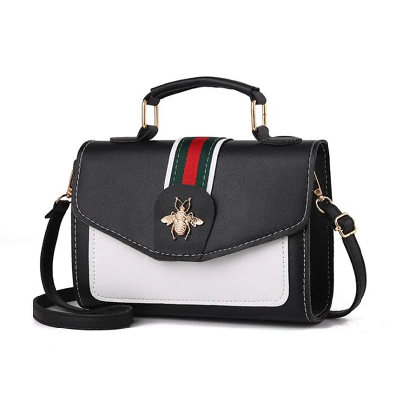 Women Contrast Handbag Female Classic Crossbody Bag Flap Bag Leather Shoulder Me