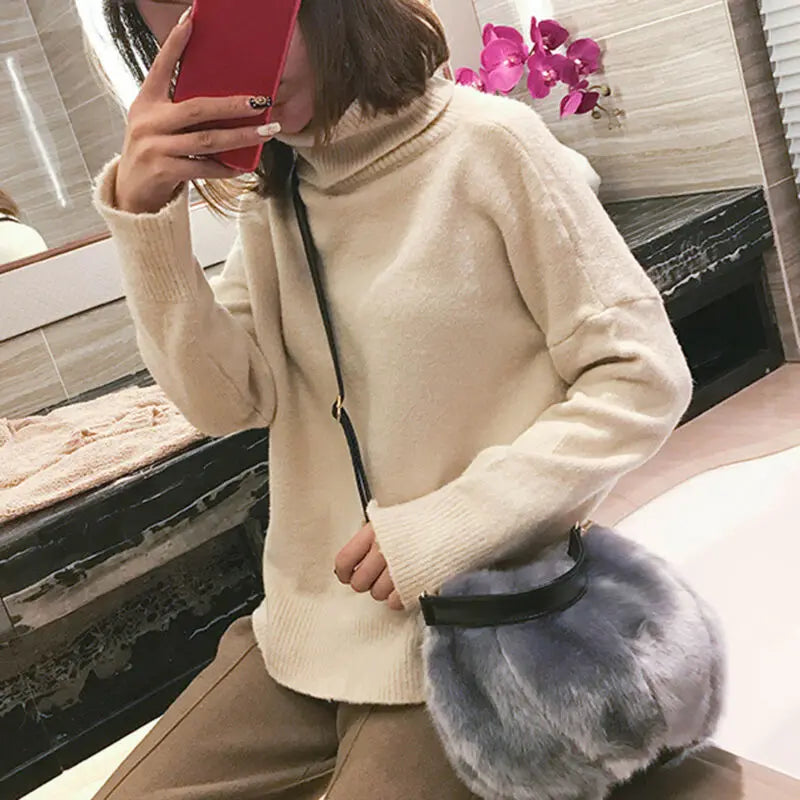 Women's Faux Fur Clutch Evening Tote Party Shoulder Purse Handbag Solid Fresh