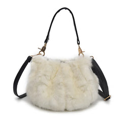 Women's Faux Fur Clutch Evening Tote Party Shoulder Purse Handbag Solid Fresh