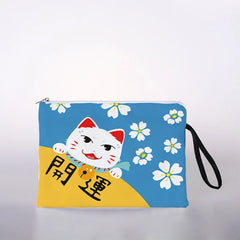 Japanese Lucky Cat Cosmetic Bag Travel Storage Bag