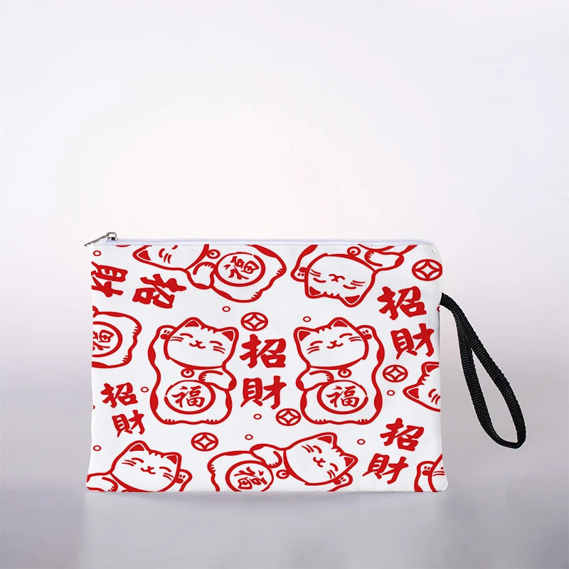 Japanese Lucky Cat Cosmetic Bag Travel Storage Bag