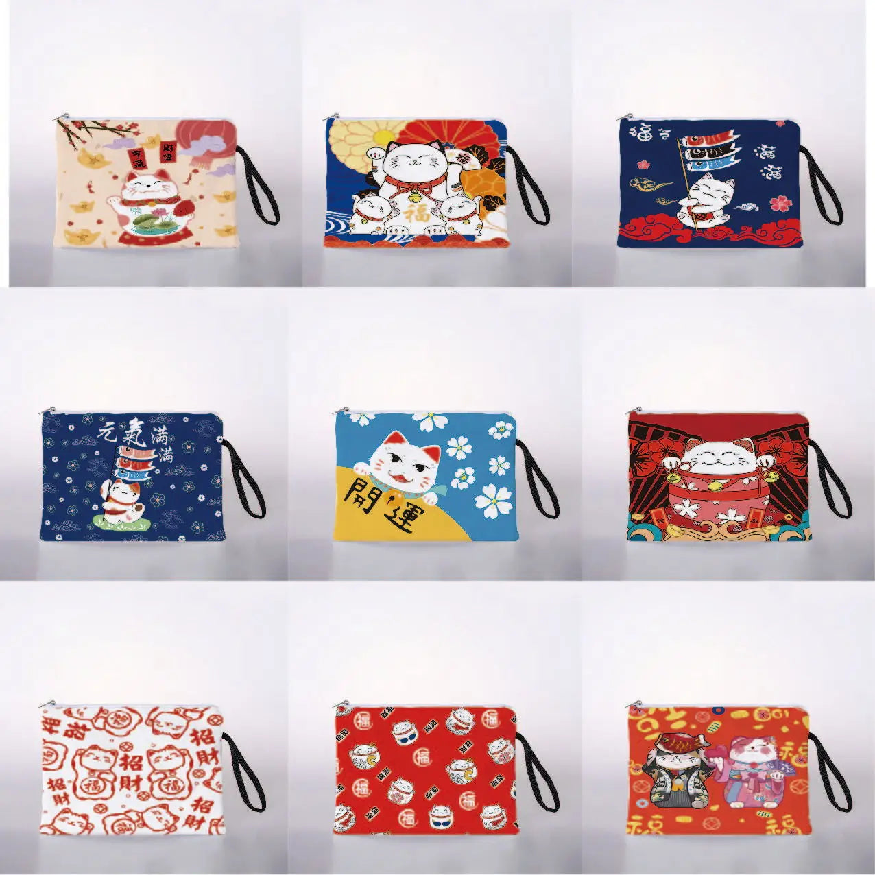 Japanese Lucky Cat Cosmetic Bag Travel Storage Bag