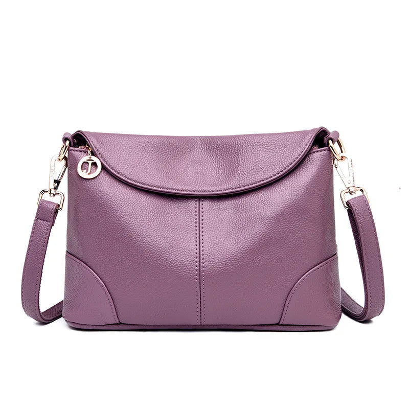 Women's Messenger Shoulder Bag Soft Leather Small Square