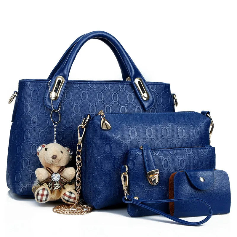 Vintage Women's Handbag Set - 4 Piece Shoulder Bag Collection