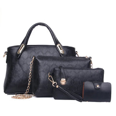 Women 4Pcs Handbags PU Shoulder Bags OL Tassel Messenger/Tote Bag