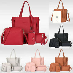 Women 4pcs PU Leather Shoulder Bag Set