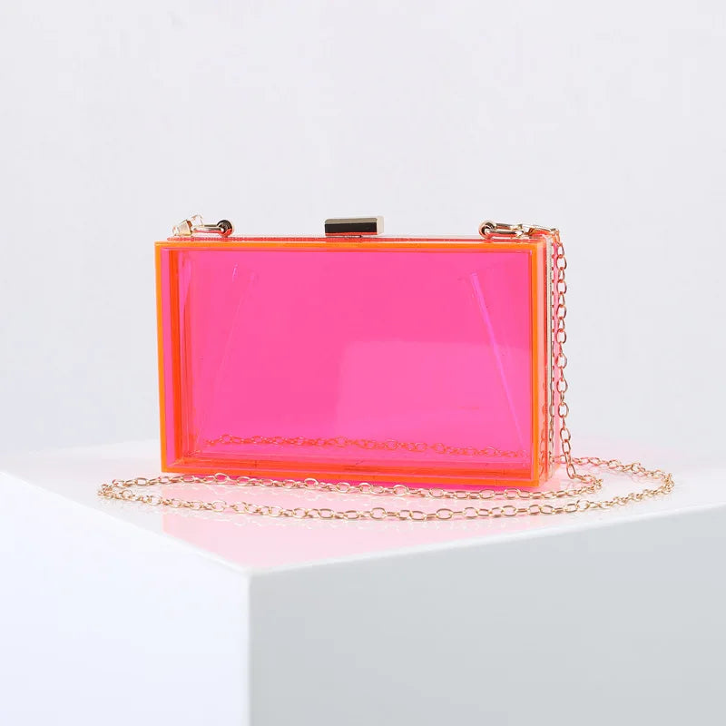 Acrylic Party Crossbody Bag Evening Clutch Candy Colors Chain Handbag