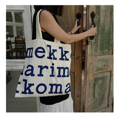 Women Alphabet Canvas Shoulder Bags Casual Letter Printed Tote Handbags