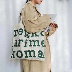 Women Alphabet Canvas Shoulder Bags Letter Printed Tote Handbags