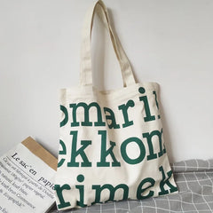 Women Alphabet Canvas Shoulder Bags Letter Printed Tote Handbags