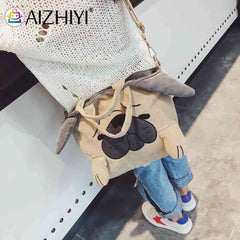 Vintage Animal Print Crossbody Shoulder Bag for Women and Students