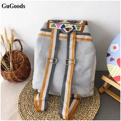 Women Anime Backpack Owl Canvas Shoulder Bag Junior Girls Printed Messenger Bag