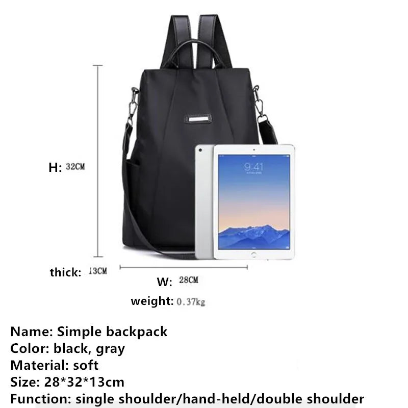 Women Anti-theft Backpack Waterproof Large Capacity Casual Mochila