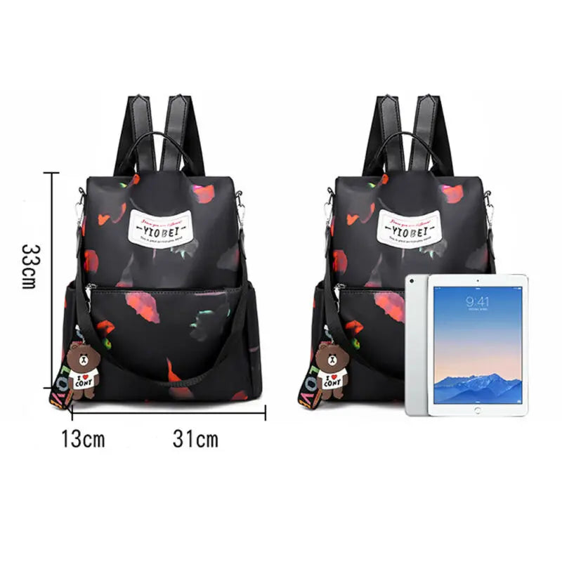 Women Anti-theft Oxford School Backpack Travel Waterproof Satchel Shoulder Bag
