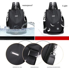 Women Anti-theft Travel Backpack Waterproof Schoolbag Girls Casual Nylon
