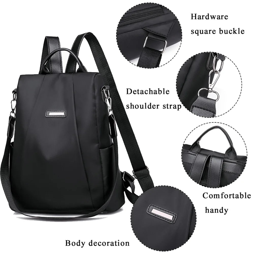 Women Anti-theft Travel Backpack Waterproof Schoolbag Girls Casual Nylon