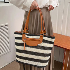 Women Armpit Bag Large Capacity Knit Top-Handle Handbag