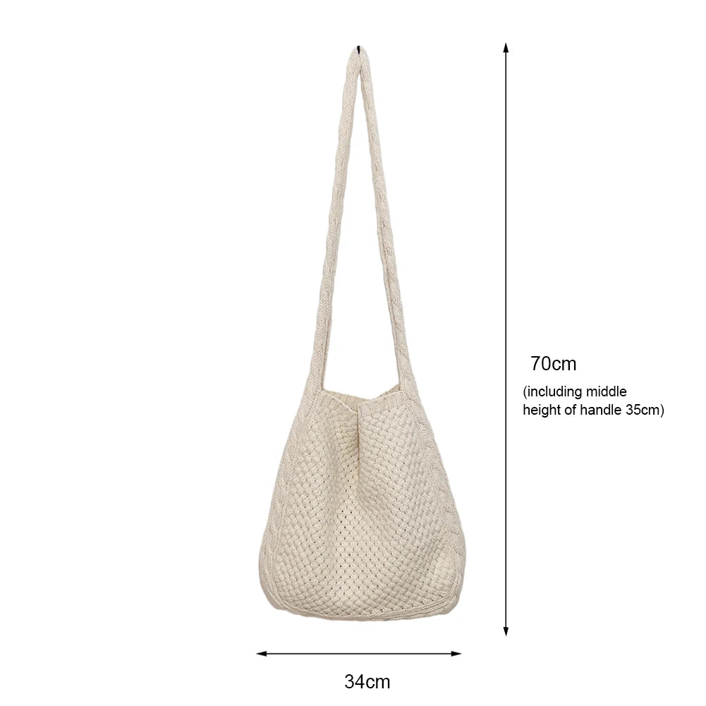 Knit Shoulder Bag Large-capacity Tote Female Handbag