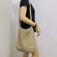 Knit Shoulder Bag Large-capacity Tote Female Handbag