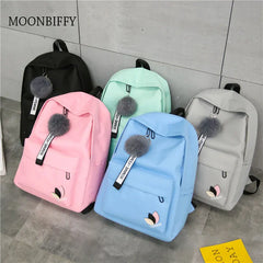 Canvas Schoolbag Small Backpack for Middle School Students
