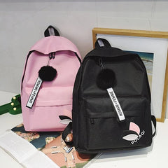 Women Backpack Light Small Canvas Schoolbag Middle School Student Couple
