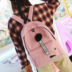 Canvas Schoolbag Student Couple Backpack