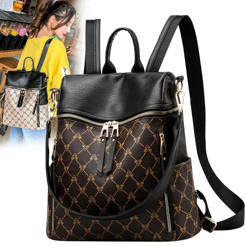 Women Backpack PU Leather Handbag School Bag for Teenage Girls