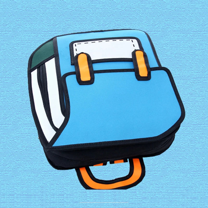 3D Jump Style Women Backpack - Cartoon Comic Messenger Tote Bag