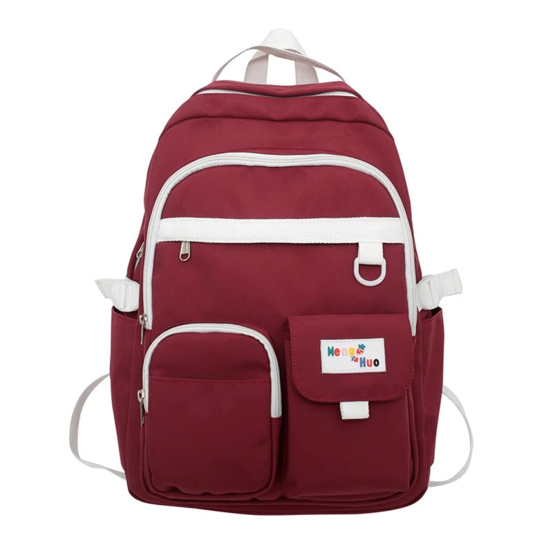 Nylon Women Backpack Casual School Bookbag for Teenager