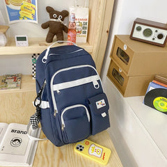 Nylon Women Backpack Casual School Bookbag for Teenager