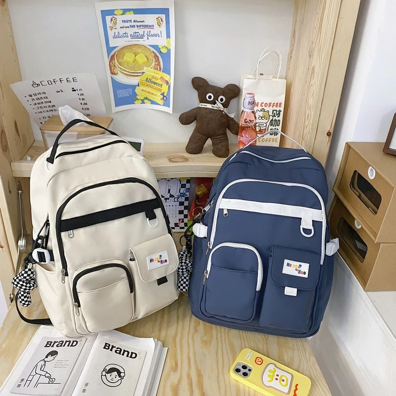 Nylon Women Backpack Casual School Bookbag for Teenager