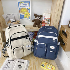 Nylon Women Backpack Casual School Bookbag for Teenager