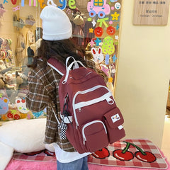 Nylon Women Backpack Casual School Bookbag for Teenager