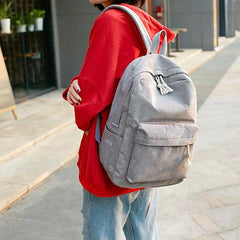 Corduroy Women Backpack School Bag Striped Rucksack Mochila