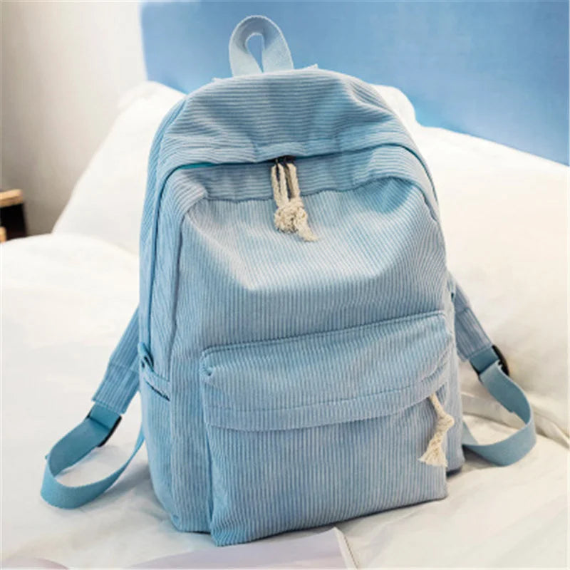 Corduroy School Backpack for Girls