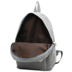 Corduroy School Backpacks For Teenage Girls Striped Rucksack Travel Bags
