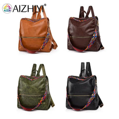 Women Backpack Retro PU College Shoulder School Bags Casual Rucksack
