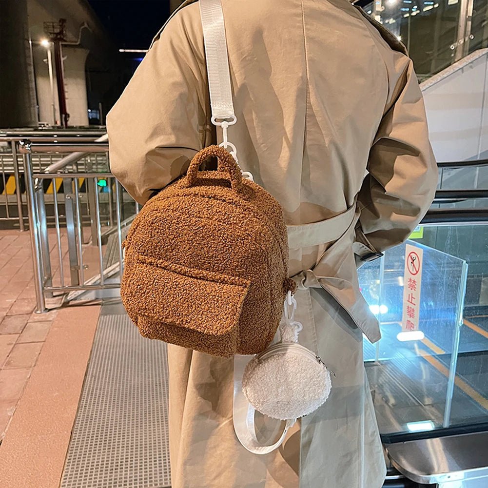 Fluffy Shoulder Bag Women Winter Casual Handbag