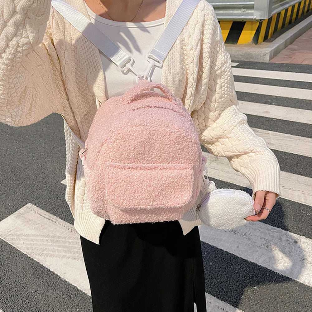 Fluffy Shoulder Bag Women Winter Casual Handbag