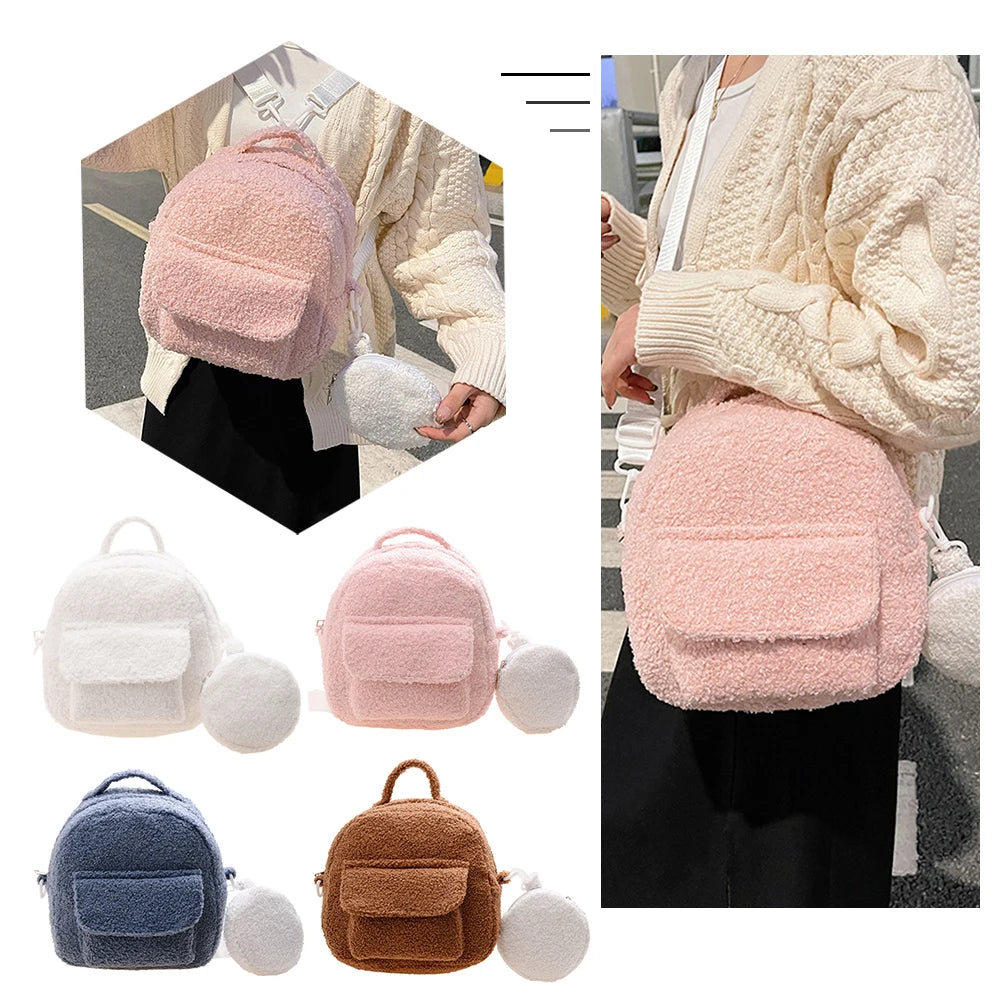 Fluffy Shoulder Bag Women Winter Casual Handbag