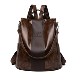 Women Backpack Soft Leather Book School Bags For Teenage Girls