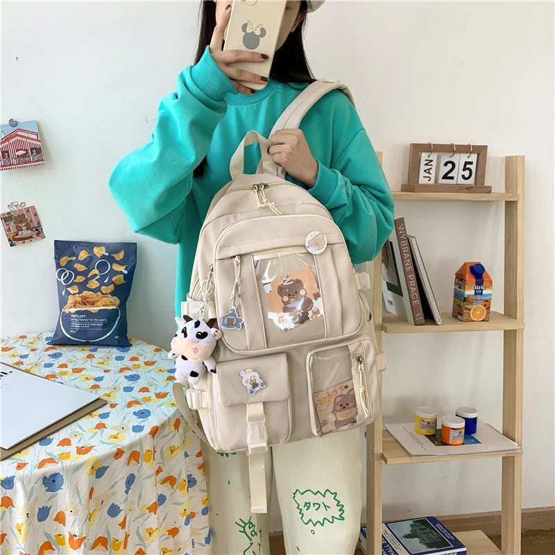 Women Waterproof Backpack for Girls College Schoolbag