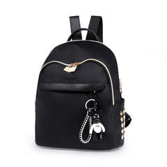 Girl Preppy Style School Bag Teenager Travel Rucksack Bear Pendant