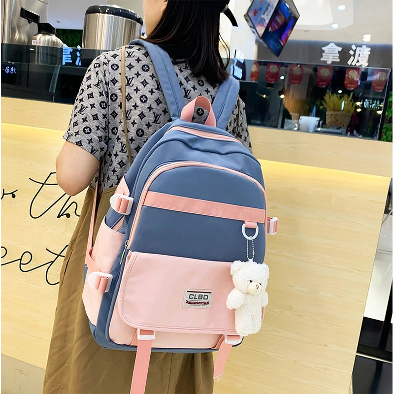 High School Style Backpack Large Capacity Travel Rucksack for Teenage Boy Girl