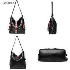 Women Backpack Handbag Large Capacity Casual Shoulder Bag Rivet Tote