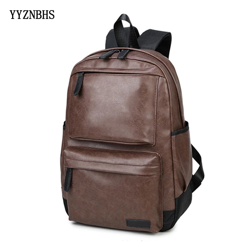 Vintage PU Leather Backpack Large Capacity School Bags For Girls