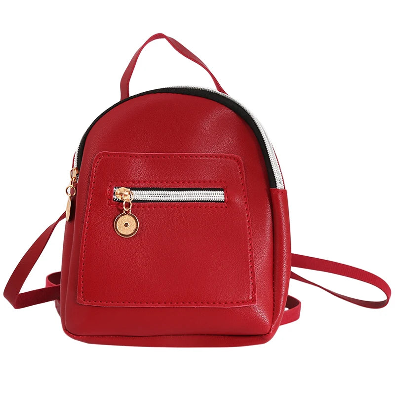 Women Mini Soft Touch Faux Leather Backpack Small Bagpack Satchel