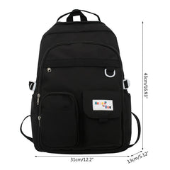 Nylon School Bookbag Daypack for Teen Girls, Large Capacity Rucksack