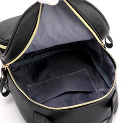 Women Backpack PU Leather School Bags Female Ladies Girl Cartoon Cat Multi-Funct